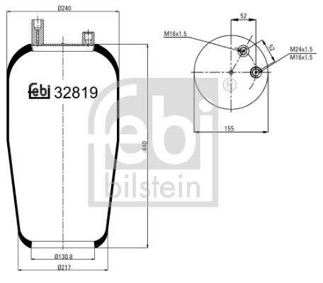 FEBI BILSTEIN Кожух пневматической рессоры 32819